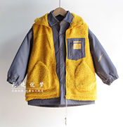 110-150男童棉衣外套，冬季儿童休闲套装中大童马甲薄棉服两件套