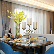 高档欧式金属玻璃烛台浪漫餐厅餐桌餐边柜轻奢装饰品美式客厅家居