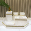 简约卫浴五件套欧式创意浴室洗漱套装洗浴用品树脂漱口杯子牙刷架