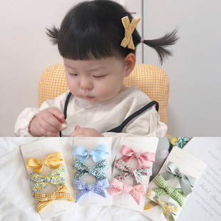 儿童头饰发饰品宝宝，发卡杂志款蝴蝶结，组合三件套婴儿小清新发夹