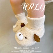 婴儿袜子秋冬季加绒加厚卡通，可爱宝宝袜套，超萌新生儿袜子防滑保暖