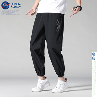 NASA URBAN联名款裤子男长裤男直筒夏季冰丝九分运动休闲裤L