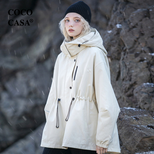 cococasa原创设计小个子风衣，羽绒服女中长款2023冬新欧货短款外套