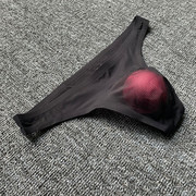 男士单丁内裤青年低腰性感一片式无痕3D透明零感丁字裤男T裤Gay