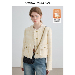 vegachang小香风短外套，女春2024年小个子，高级感气质夹克上衣
