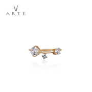 ARTE/艾尔蒂西班牙珠宝美人鱼系列银镀玫瑰金戒指女晶钻指环礼物