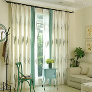 美式田园窗帘客厅卧室落地窗棉麻加厚遮光定制绣花布现代简约成品
