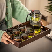 日式飘逸杯家用大容量玻璃茶壶，套装办公室一键过滤茶水分离泡茶杯