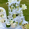 森系白绿色婚礼蛋糕装饰甜品台插件纸杯蛋糕纸杯wedding字母木质