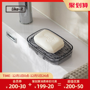 likeit日本进口自排水肥皂盒家用浴室高档香皂盒免打孔沥水肥皂架