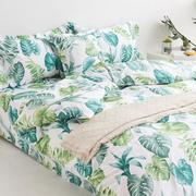 小清新绿色床单单件北欧风全棉，斜纹床单被套枕套可定制1.51.8m床