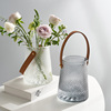 轻奢手提花篮玻璃插花瓶现代简约水培鲜花创意家居装饰品客厅摆件
