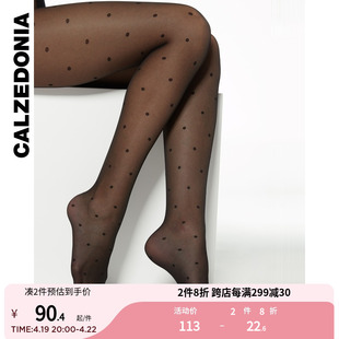 calzedonia女士春夏，30d简约时尚潮流波点，连裤袜黑色丝袜modc1210