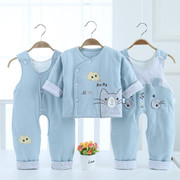 宝宝套装婴儿背带三件套薄棉小孩外穿婴儿，衣服秋冬0-1岁棉服