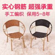 室内凳子单人茶桌竹藤椅子阳台，小茶几藤椅竹编，靠背竹椅子手工座椅
