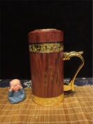 天然红豆杉杯子茶杯水杯茶具保温杯养生保健杯实木雕刻商务
