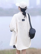 2023秋季韩版宽松显瘦中长款衬衫外套工装风休闲百搭长袖上衣