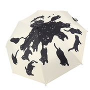 复古遮阳伞雨伞自动折叠太阳伞女款防晒防紫外线日系晴雨两用涂鸦