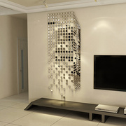 马赛克镜子瓷砖贴纸电视，背景墙面格栅装饰画，客厅亚克力3d立体布置