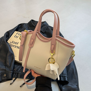 欧洲站~davifandi女包，高级感撞色小包包，洋气斜挎包手提水桶包
