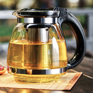 紫丁香茶壶加厚玻璃茶具带过滤茶水壶茶水分离飘逸杯大容量泡茶器