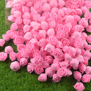 3.5cm仿真泡沫pe玫瑰花朵，手工喜糖盒装饰花环，用花假花小花头