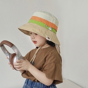 儿童披肩帽夏季薄款男女童大檐盆帽薄海边护脖防晒遮阳帽宝宝帽子