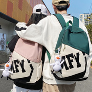 学生双肩包韩版潮流字母初高中校园书包大容量电脑背包