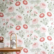 现代简约壁布粉色田园，花客厅卧室，墙纸网红无缝全屋定制壁画