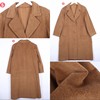 日本制订制品金棕色西装领单排扣高端羊毛羊绒大衣女加大码中长款