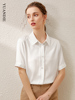 白色衬衫女短袖夏季设计感小众气质职业雪纺上衣商务正装半袖衬衣