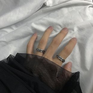 欧美ins复古嘻哈个性潮人街头原宿暗黑风男女片戒指食指环配饰