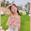 韩版女童无袖娃娃衫宝宝，夏装雪纺2023洋气夏季儿童上衣吊带潮