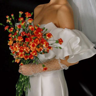 新娘手套森系优雅荷叶边遮手臂袖子婚礼婚纱，礼服手袖可订做颜色