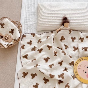 婴儿包被浴巾被子空调被纱布，新生盖被宝宝毛毯午睡盖毯儿童幼儿园