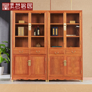 明式家具红木书柜置物架落地缅甸花梨书架大果紫檀书橱实木收纳柜