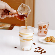 日本猫爪杯喝水杯磨砂玻璃杯猫咪，创意咖啡杯可爱牛奶杯猫爪杯水杯