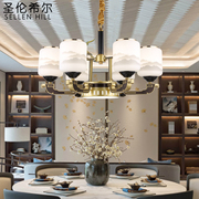 新中式吊灯客厅锌合金现代简约大气家用中国风餐厅别墅复式楼吊灯