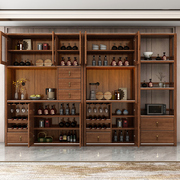 新中式实木酒柜餐边柜高柜一体靠墙多功能厨房碗柜客厅储物柜组合