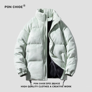 ponchioe冬季鹿皮绒棉衣男女同款加厚保暖时尚情侣装棉服外套休闲