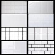 面包砖300x600北欧风，黑白格子墙砖厨房，卫生间浴室阳台瓷片小白砖