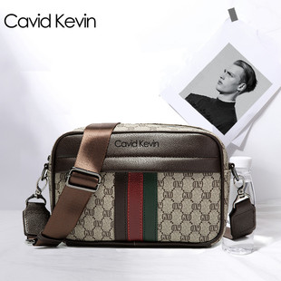 cavidkevin欧美时尚男士，单肩包斜跨条纹包运动(包运动)休闲邮差挎包背包
