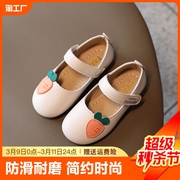 女童皮鞋2024韩版儿童卡通豆豆鞋公主小皮鞋软底防滑单鞋大童