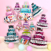 生日蛋糕装饰摆件铝膜气球多款宝宝，周岁布置装饰儿童生日卡通玩具