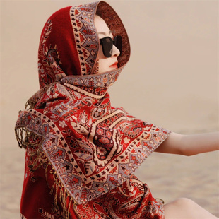 民族风大披肩外搭女异域围巾，波西米亚风新疆西藏沙漠旅游穿搭防晒