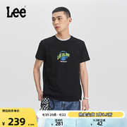 Lee24春夏标准版星球图案印花黑色男短袖T恤LMT0081354LE-K11