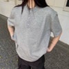 美式复古夏季新款男装老钱风松弛感亨利领柔软短袖针织衫情侣T恤