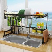 不锈钢水池上方碗筷沥水架，台面碗碟收纳架，多功能厨房水槽置物架