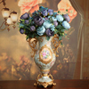 欧式复古花瓶摆件客厅玄关牡丹花艺家居餐桌插花装饰品绢花套装