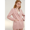 蓝色倾情春秋季女装浅粉色质感单排扣徽标西装外套LS217109